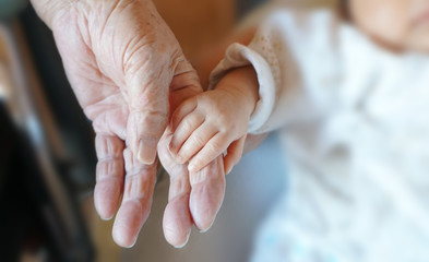 100歳違いのおばあちゃんとひ孫の手