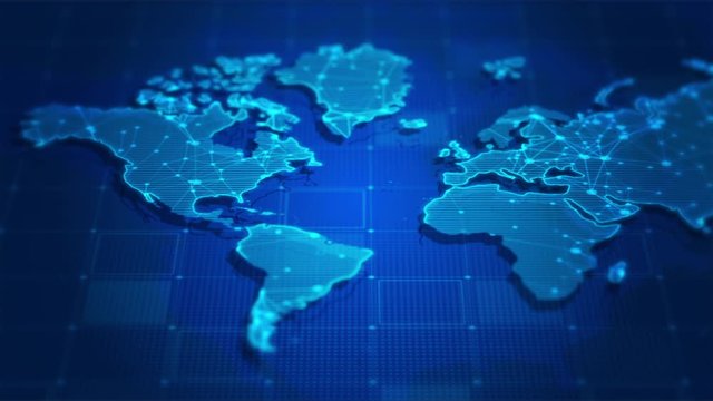World map digital concept,Business networking background,Data map network technology presentation.