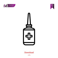 Outline eye-drop icon. eye-drop icon vector isolated on white background. Graphic design, material-design, healthcare icons, mobile application, logo, user interface. EPS 10 format vector
