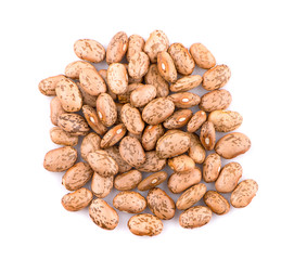 Pinto beans an isolated on white background, top view