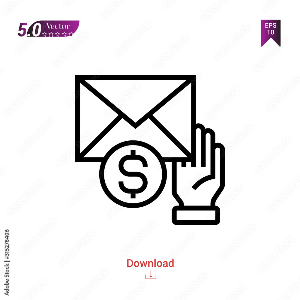 Poster outline envelope icon. envelope icon vector isolated on white background. graphic design, material-d