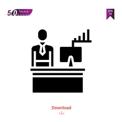 Outline employee icon. employee icon vector isolated on white background. Graphic design, material-design, business-motivation icons, mobile application, logo, user interface. EPS 10 format vector