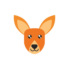 kangaroo head animal wildlife australia icon on white background