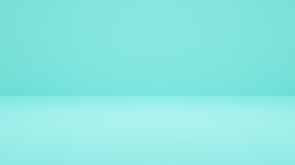 Fototapeta premium Empty aqua background and spotlight with studio for showing or design.