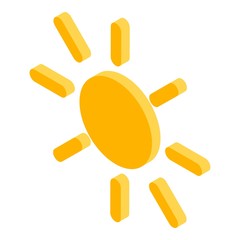 Sun icon. Isometric of sun vector icon for web design isolated on white background
