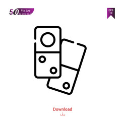 Outline domino icon. domino icon vector isolated on white background. Graphic design, material-design icons, mobile application, logo, user interface. UI / UX design, EPS 10 format vector
