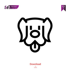 Outline dog head icon. dog head icon vector isolated on white background. Graphic design, material-design, animal icons, mobile application, logo, user interface. EPS 10 format vector