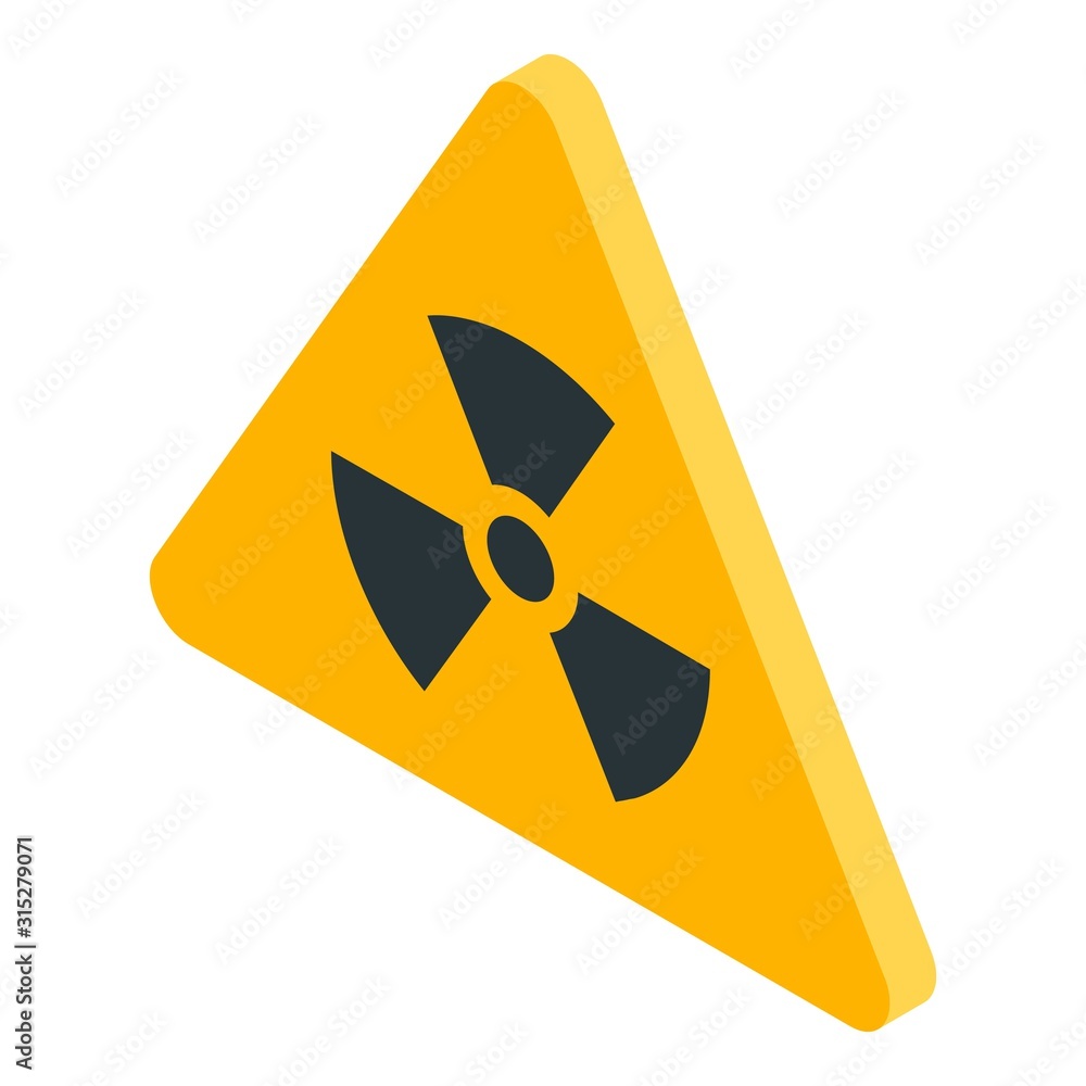 Poster radiation triangle icon. isometric of radiation triangle vector icon for web design isolated on whit