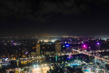 Fototapeta na wymiar Cairo, Egypt The skyline at night.