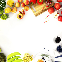 top view of fruit and vetgetable