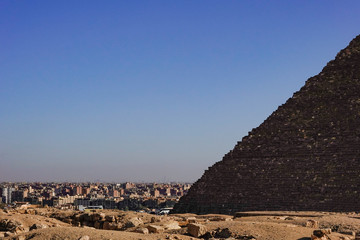 Fototapeta na wymiar Cairo, Egypt People visiting the grounds of the Pyramids of Giza.