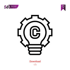 Outline copyright icon. copyright icon vector isolated on white background. Graphic design, material-design, design-thinking icons, mobile application, logo, user interface. EPS 10 format vector