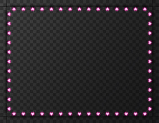 Heart shaped lights isolated on transparent background, design vector illustration