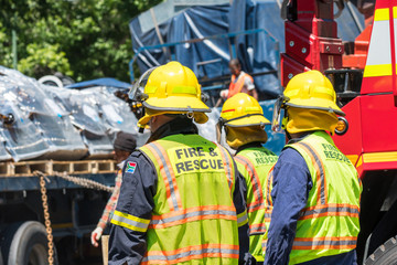 firemen at road accident South Africa