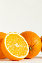 orange fresh juicy oranges isolated on white background