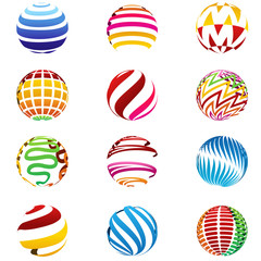 set of sphere logo icons