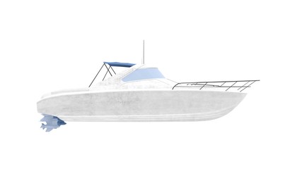 3d rendering of a pleasure boat isolated on white background