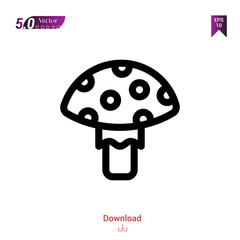 Outline mushroom icon. mushroom icon vector isolated on white background. Graphic design, material-design, spring icons, mobile application, logo, user interface. EPS 10 format vector