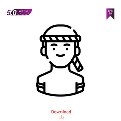 Outline muay-thai icon. muay-thai icon vector isolated on white background. Graphic design, material-design,sport-avatars icons mobile application, logo, user interface. EPS 10 format vector