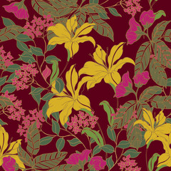 Beautiful seamless floral pattern background. 