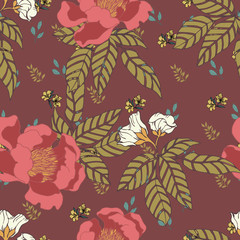 Beautiful seamless floral pattern background. 