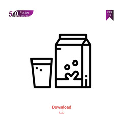 Outline milk icon. milk icon vector isolated on white background. Graphic design, material-design, food icons, mobile application, logo, user interface. EPS 10 format vector
