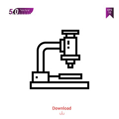 Outline microscope icon. microscope icon vector isolated on white background. Graphic design, material-design, school icons, mobile application, logo, user interface. EPS 10 format vector