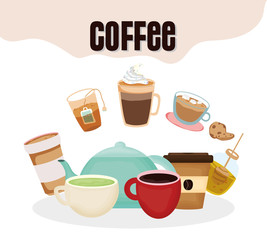 coffee time tea cups honey cookies disposable cup cold fresh beverage