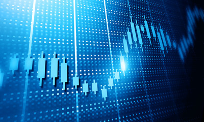 stock market finance graph background with abstract Growth graph chart. 2d illustration.