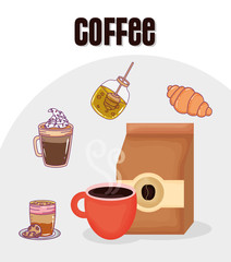 paper bag cup croissant honey frappe fresh beverage coffee time