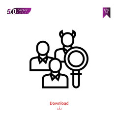 Outline identify icon. identify icon vector isolated on white background. Graphic design, material-design, corruption-elements icons mobile application, logo, user interface. EPS 10 format vector