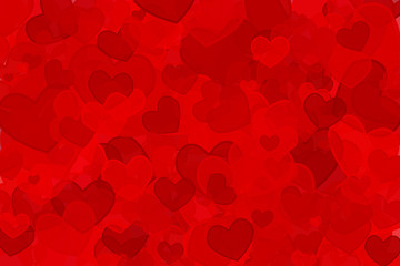 Valentines Day background made of many red hearts. Copyspace. Love concept.
