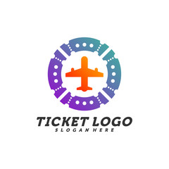 Obraz premium Airplane Ticket logo design concept vector, Travel Ticket logo Template, Creative design, Icon symbol
