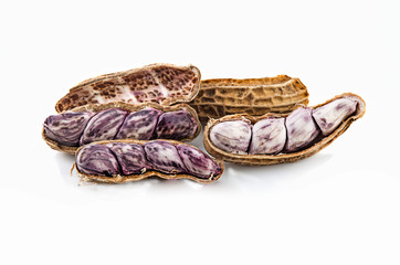 groundnuts or peanuts seed on a white background