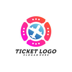 Airplane Ticket logo design concept vector, Travel Ticket logo Template, Creative design, Icon symbol