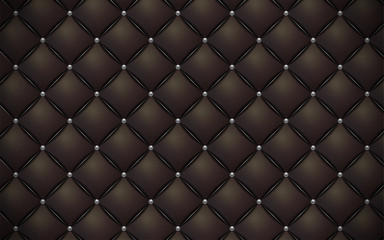 Vector abstract upholstery or brown leather texture sofa background and silver nails for antique furniture decoration (close up)