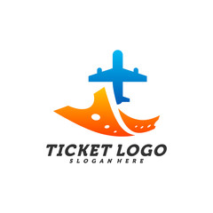 Obraz premium Airplane Ticket logo design concept vector, Travel Ticket logo Template, Creative design, Icon symbol