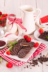 Soft cakes with strawberry.	