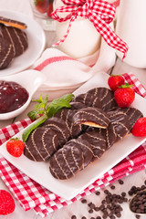 Soft cakes with strawberry.	