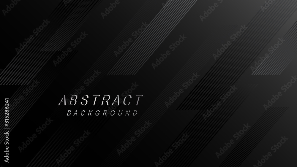 Poster tech dark abstract design with black overlap layers background. texture with metals glitters dots de