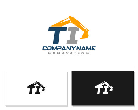 Initial T I TI excavator logo concept vector with arm excavator template vector. - Powered by Adobe