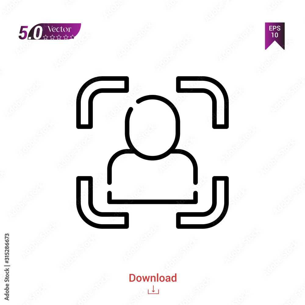Poster outline portrait icon. portrait icon vector isolated on white background. graphic design, camera-int