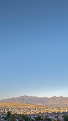 Vertical Wide angle view of houses in the Utah Valley