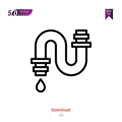 Outline pipe icon. pipe icon vector isolated on white background. Graphic design, material-design, nuclear element icons, mobile application, logo, user interface. EPS 10 format vector