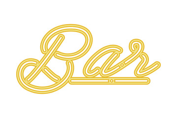 bar lettering neon lights label