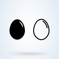 Egg breakfast food. Simple modern icon design illustration.