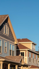 Vertical Looking up at upper floors of residential homes