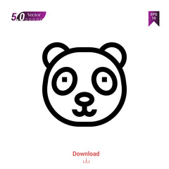 Outline panda head icon. panda head icon vector isolated on white background. Graphic design, material-design, animal icons, mobile application, logo, user interface. EPS 10 format vector