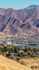 Vertical Aerial view of Utah Valley and Salt Lake City