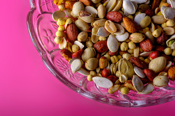 A cut shot of a dry fruits in a colorful environment